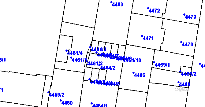 Parcela st. 4464/7 v KÚ České Budějovice 3, Katastrální mapa