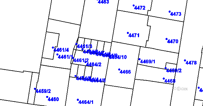 Parcela st. 4464/9 v KÚ České Budějovice 3, Katastrální mapa
