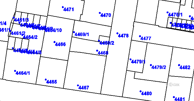 Parcela st. 4468 v KÚ České Budějovice 3, Katastrální mapa