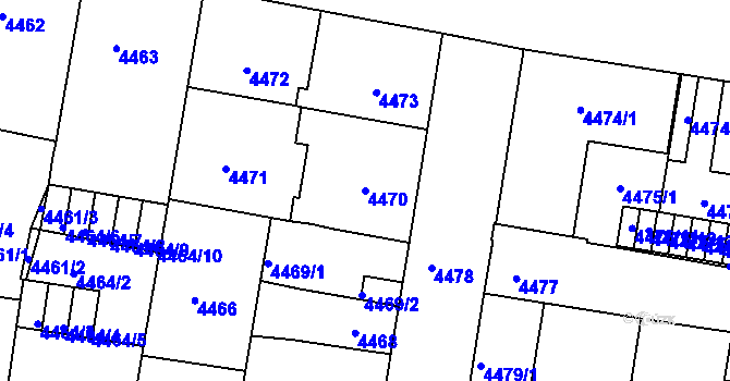 Parcela st. 4470 v KÚ České Budějovice 3, Katastrální mapa