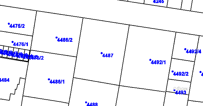 Parcela st. 4487 v KÚ České Budějovice 3, Katastrální mapa