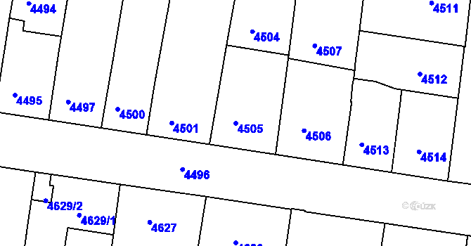 Parcela st. 4505 v KÚ České Budějovice 3, Katastrální mapa