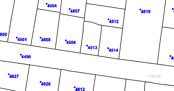 Parcela st. 4513 v KÚ České Budějovice 3, Katastrální mapa