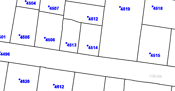 Parcela st. 4514 v KÚ České Budějovice 3, Katastrální mapa