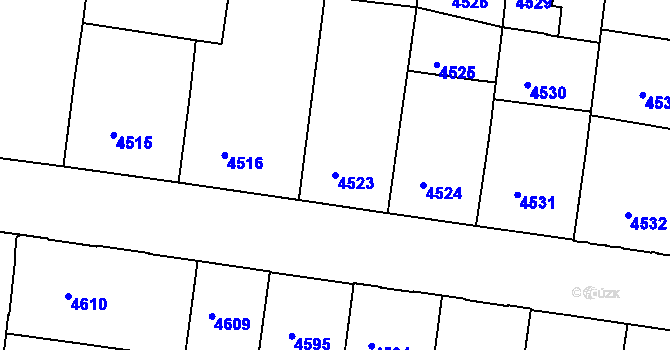 Parcela st. 4523 v KÚ České Budějovice 3, Katastrální mapa