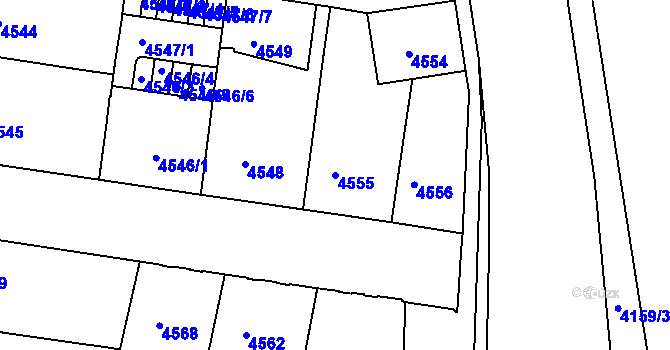Parcela st. 4555 v KÚ České Budějovice 3, Katastrální mapa