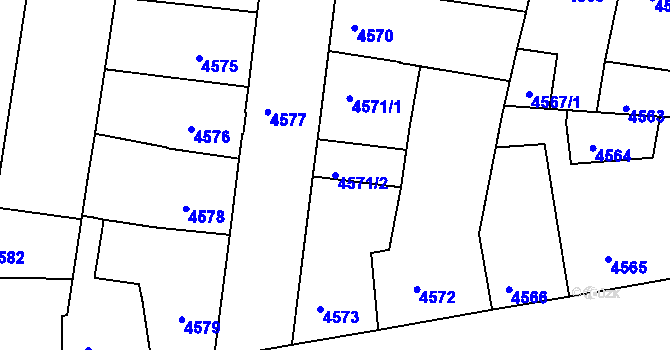 Parcela st. 4571/2 v KÚ České Budějovice 3, Katastrální mapa