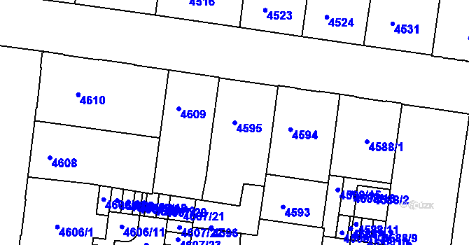 Parcela st. 4595 v KÚ České Budějovice 3, Katastrální mapa