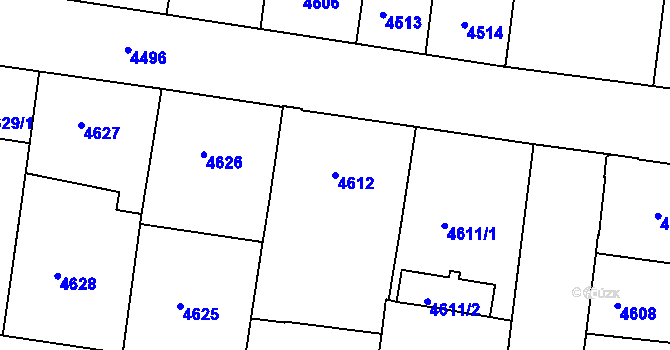 Parcela st. 4612 v KÚ České Budějovice 3, Katastrální mapa