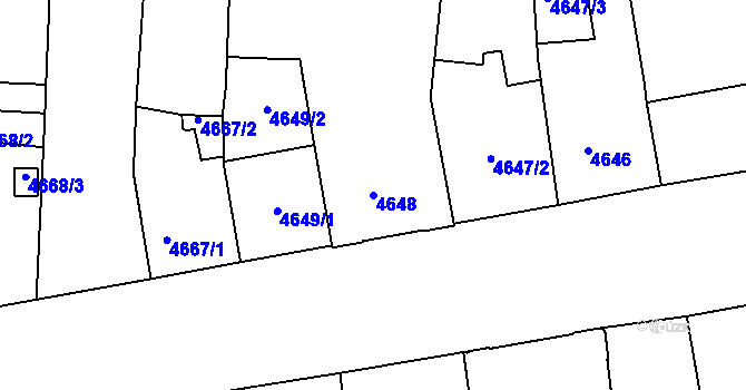 Parcela st. 4648 v KÚ České Budějovice 3, Katastrální mapa