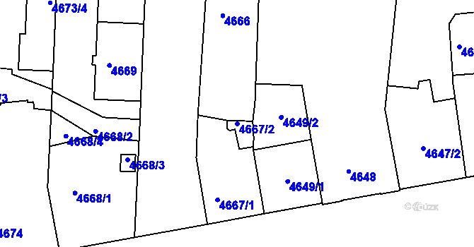 Parcela st. 4667/2 v KÚ České Budějovice 3, Katastrální mapa