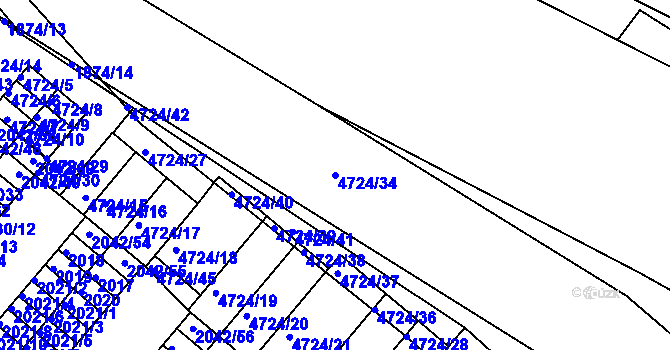 Parcela st. 4724/34 v KÚ České Budějovice 3, Katastrální mapa