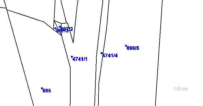 Parcela st. 4741/4 v KÚ České Budějovice 3, Katastrální mapa