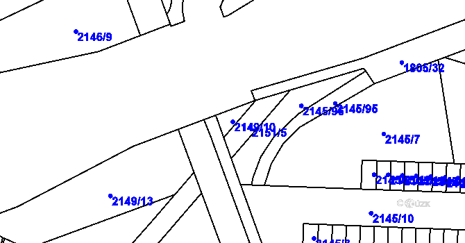 Parcela st. 2149/10 v KÚ České Budějovice 3, Katastrální mapa