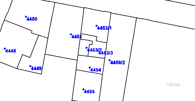 Parcela st. 4453/3 v KÚ České Budějovice 3, Katastrální mapa