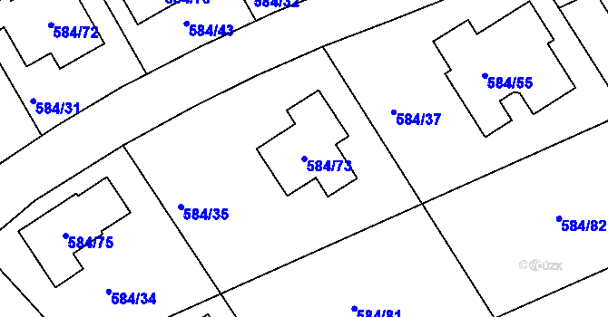 Parcela st. 584/73 v KÚ České Budějovice 3, Katastrální mapa