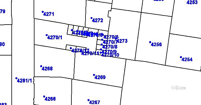 Parcela st. 4270/10 v KÚ České Budějovice 3, Katastrální mapa