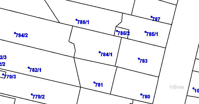 Parcela st. 784/1 v KÚ České Budějovice 3, Katastrální mapa