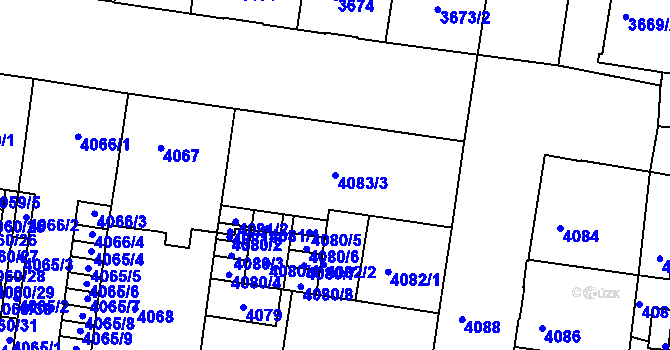 Parcela st. 4083/3 v KÚ České Budějovice 3, Katastrální mapa