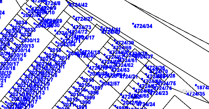 Parcela st. 4724/57 v KÚ České Budějovice 3, Katastrální mapa
