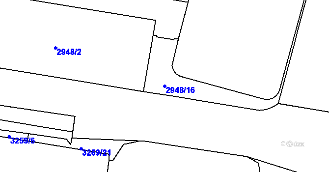 Parcela st. 2948/16 v KÚ České Budějovice 3, Katastrální mapa