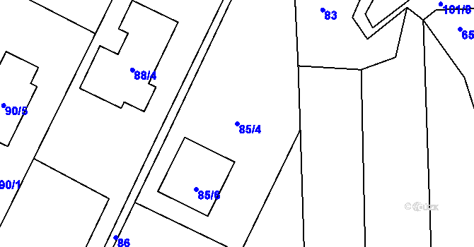 Parcela st. 85/4 v KÚ České Budějovice 3, Katastrální mapa