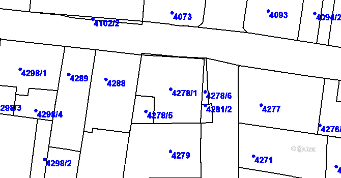 Parcela st. 4278/1 v KÚ České Budějovice 3, Katastrální mapa