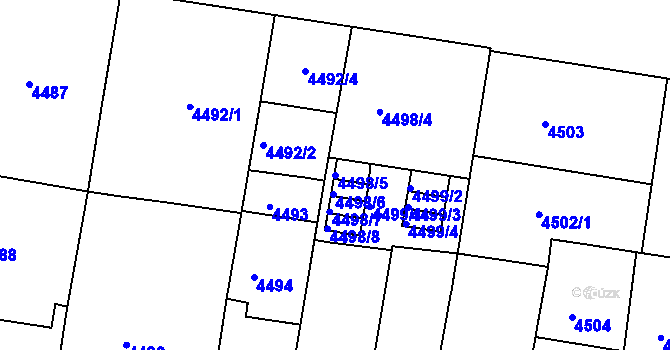 Parcela st. 4498/5 v KÚ České Budějovice 3, Katastrální mapa