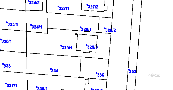 Parcela st. 329/3 v KÚ České Budějovice 4, Katastrální mapa