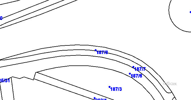 Parcela st. 187/8 v KÚ České Budějovice 4, Katastrální mapa
