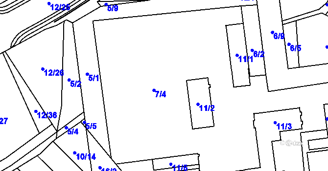 Parcela st. 7 v KÚ České Budějovice 4, Katastrální mapa