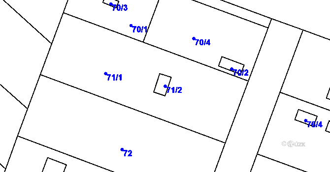 Parcela st. 71/2 v KÚ České Budějovice 4, Katastrální mapa
