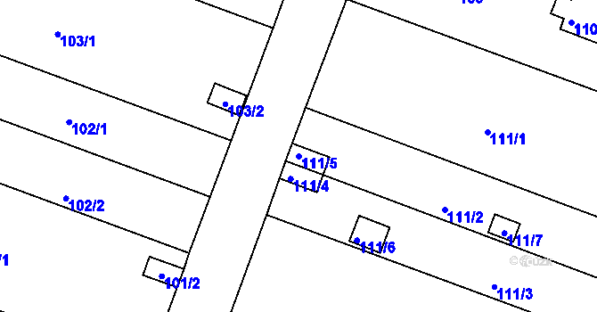 Parcela st. 111/5 v KÚ České Budějovice 4, Katastrální mapa
