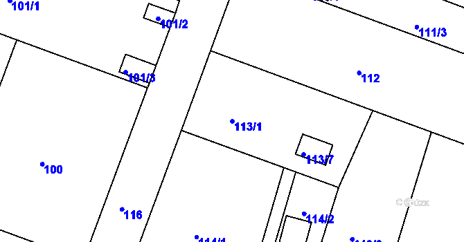 Parcela st. 113/1 v KÚ České Budějovice 4, Katastrální mapa
