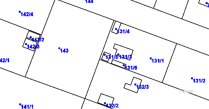 Parcela st. 131/5 v KÚ České Budějovice 4, Katastrální mapa