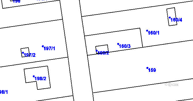 Parcela st. 160/2 v KÚ České Budějovice 4, Katastrální mapa