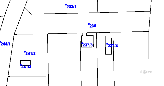 Parcela st. 237/3 v KÚ České Budějovice 4, Katastrální mapa