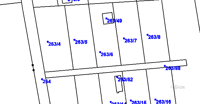 Parcela st. 263/6 v KÚ České Budějovice 4, Katastrální mapa
