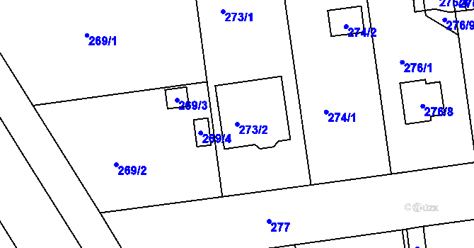 Parcela st. 273/2 v KÚ České Budějovice 4, Katastrální mapa