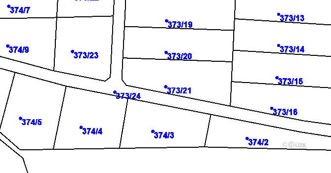 Parcela st. 373/21 v KÚ České Budějovice 4, Katastrální mapa
