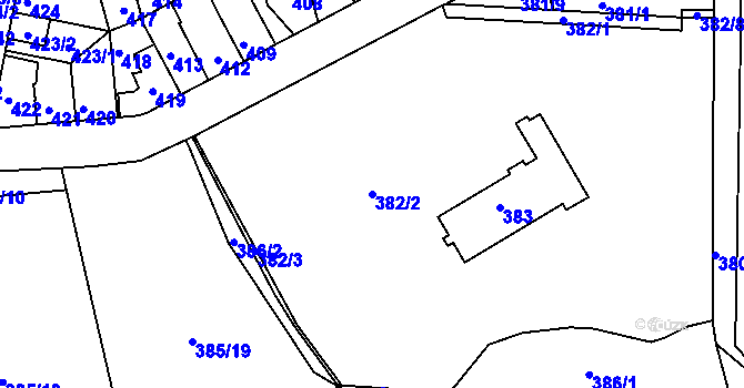 Parcela st. 382/2 v KÚ České Budějovice 4, Katastrální mapa