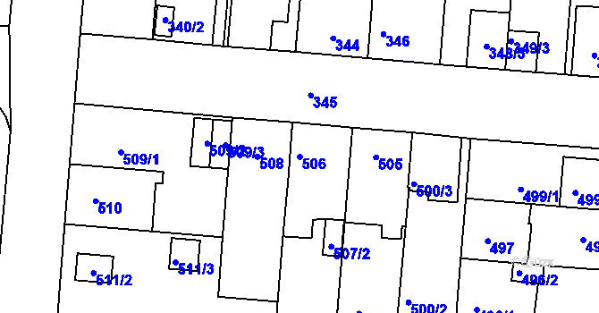 Parcela st. 506 v KÚ České Budějovice 4, Katastrální mapa