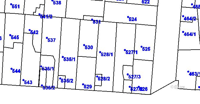 Parcela st. 528/1 v KÚ České Budějovice 4, Katastrální mapa