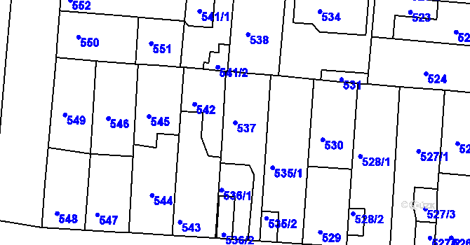 Parcela st. 537 v KÚ České Budějovice 4, Katastrální mapa