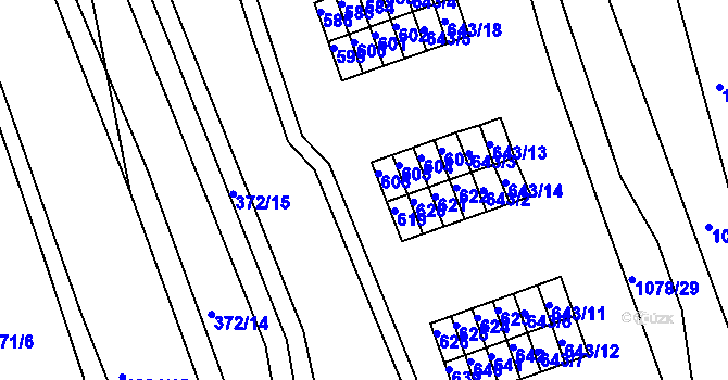 Parcela st. 607 v KÚ České Budějovice 4, Katastrální mapa