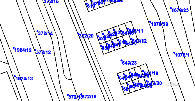 Parcela st. 638 v KÚ České Budějovice 4, Katastrální mapa