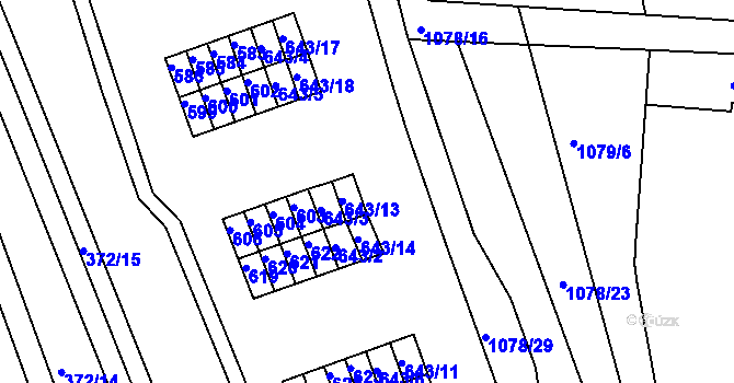 Parcela st. 643/28 v KÚ České Budějovice 4, Katastrální mapa