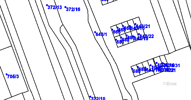 Parcela st. 677 v KÚ České Budějovice 4, Katastrální mapa