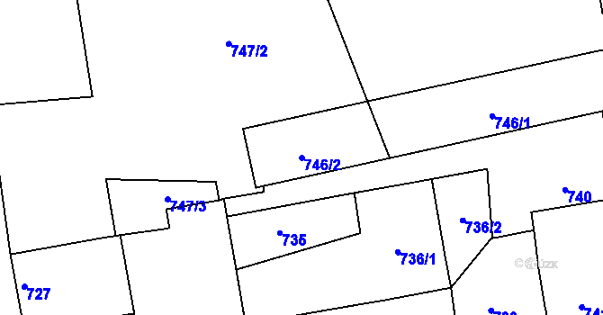 Parcela st. 746/2 v KÚ České Budějovice 4, Katastrální mapa