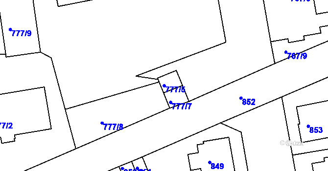 Parcela st. 777/5 v KÚ České Budějovice 4, Katastrální mapa